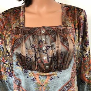 Women Tunic Bohemian Velvet Shimmer Hip Fashion